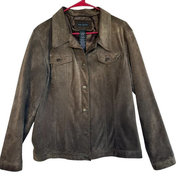 VTG Suede Leather Jacket Women XL Western Festival Boho Quiet Luxury Quality - Picture 1 of 13